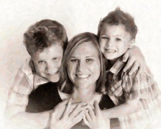 mother and sons-Snap Art